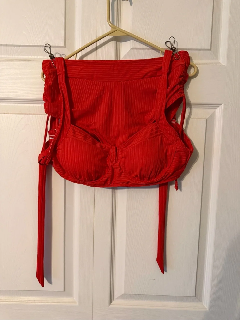Brand new never worn Red High-Waist Ribbed Bikini Set